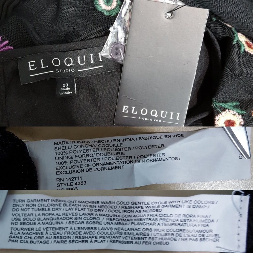 **NFS** ELOQUII Embroidered Fit & Flare Dress 20 - Picture 8 of 8